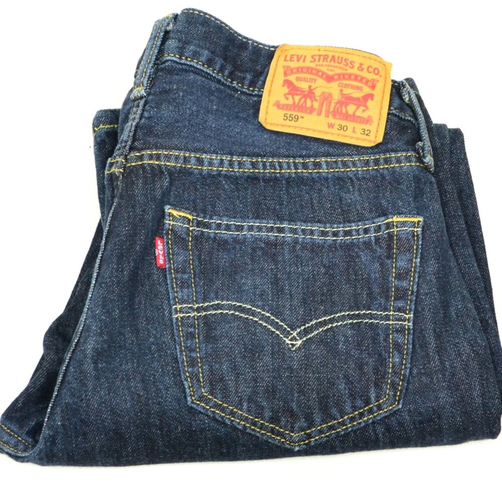 Levi's 559 Men's Size W30 L32 Blue Loose Relaxed Fit Dark Wash Denim Jeans